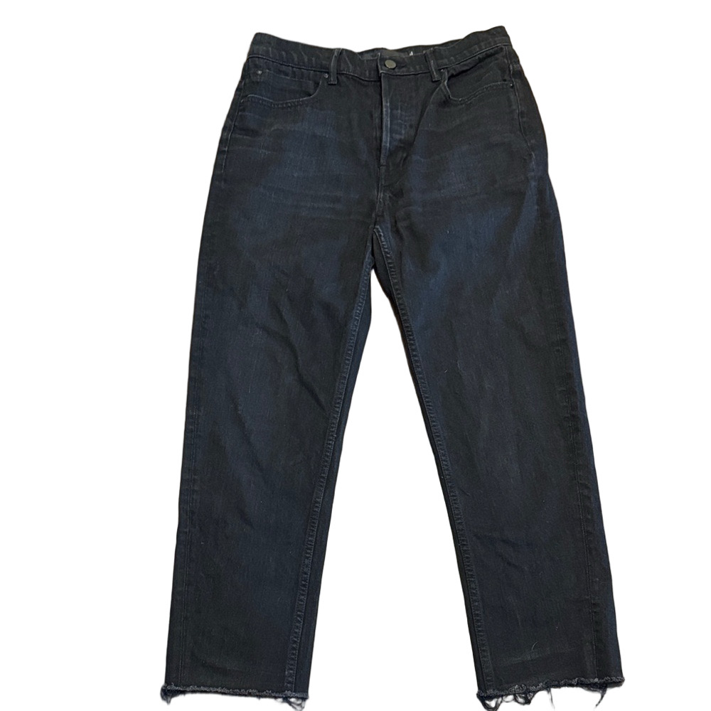 Alexander Wang X Denim Black Raw Hem Five Pocket Button-Fly Jeans